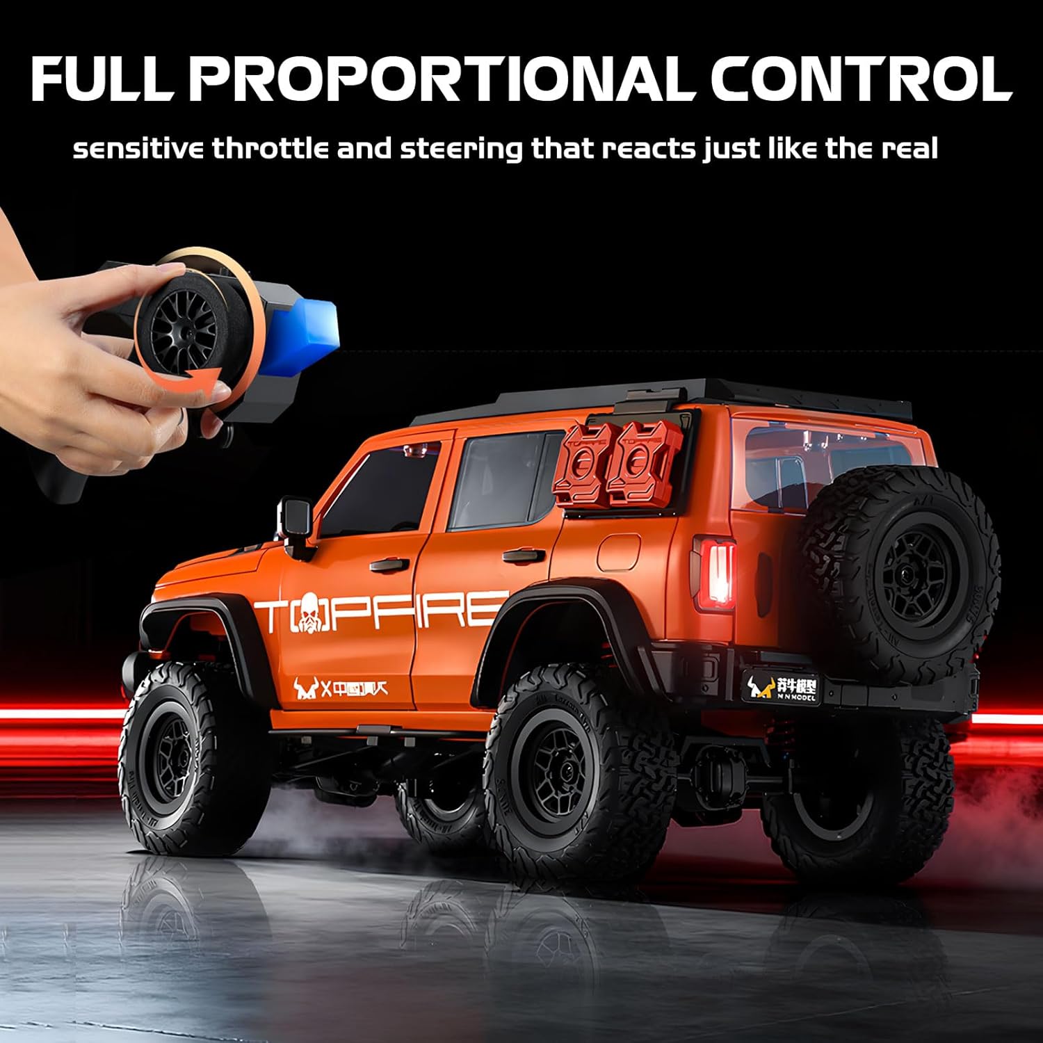 1/12 RC Crawler, MN-300 Off-Road Truck, 4x4 RC Rock Crawler RTR with 2.4G Remote RC GWM Tank 300 Car Model for Adults Hobby Gifts (Orange)