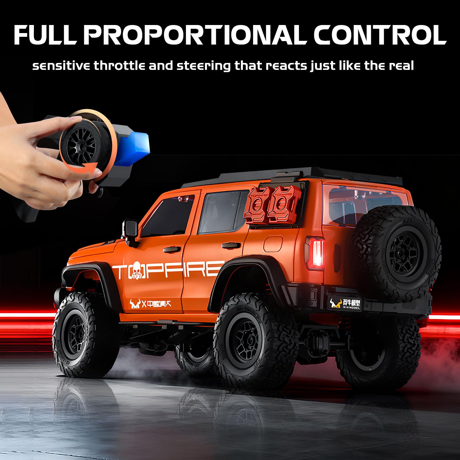 ARRIS 1/12 RC Crawler, MN-300 Off-Road Truck, 4x4 RC Rock Crawler (arancione)