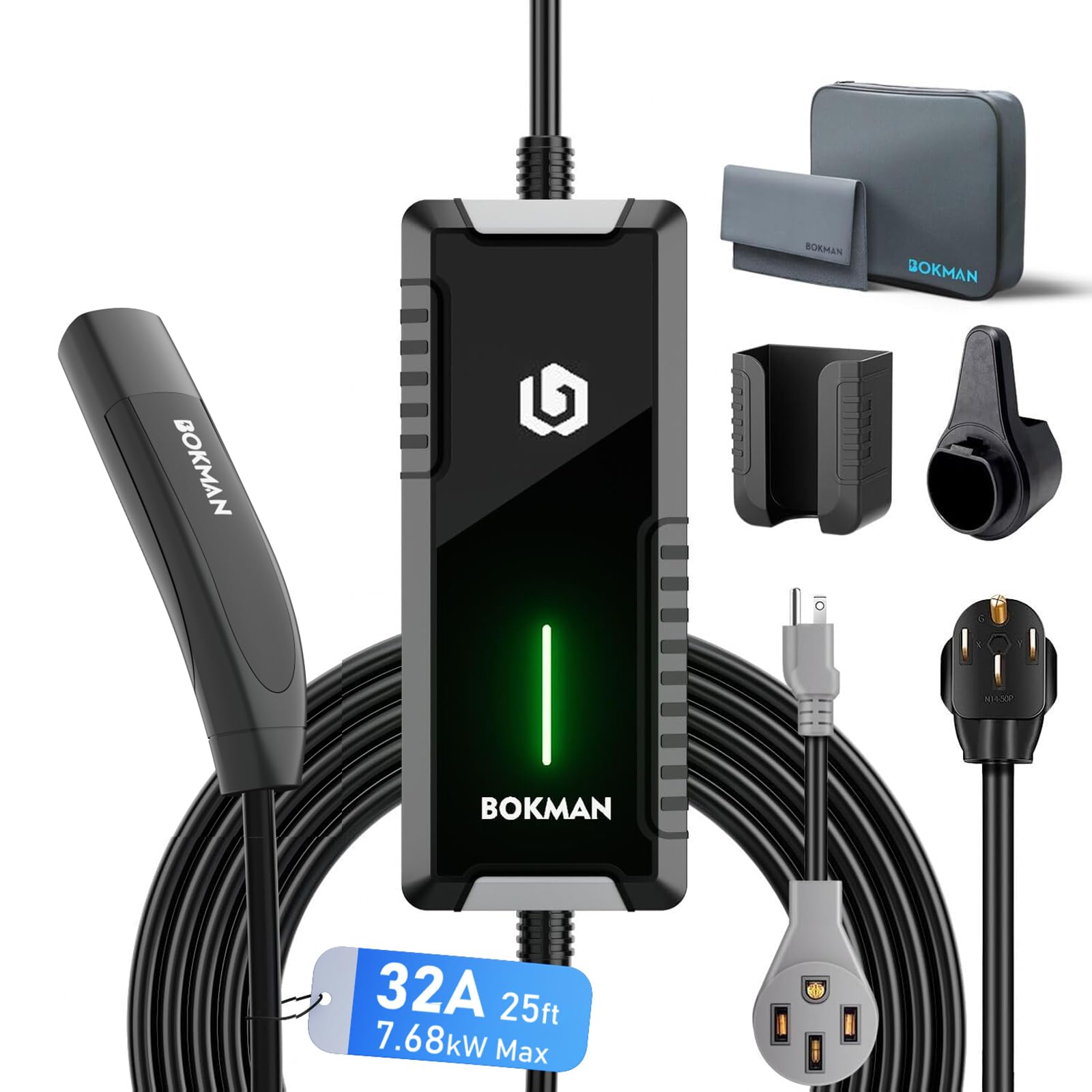 Amazon.com: bokman Level 2 Mobile Charger for Tesla (32Amps, 25ft