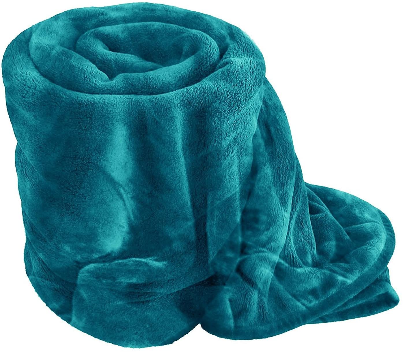 Laura Secret Teal Fleece Faux Fur Roll Mink Throw Throws/Bed Blanket Beautiful Colours (Single, )