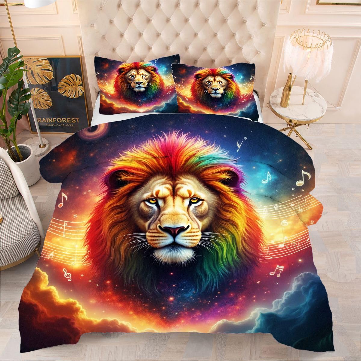 Couette 160x200 cm imprimée lavable pour lit une personne