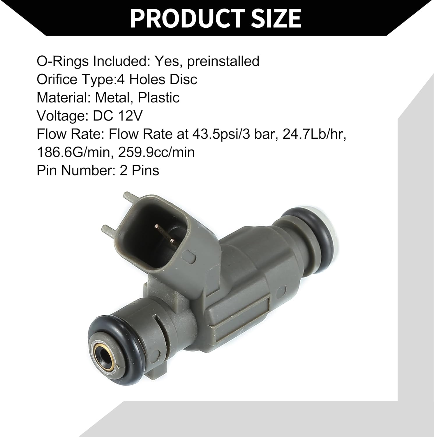 No.XW4E-9F593-A5B Fuel Injector for JAGUAR S-Type 2000-2007 3.0L for Lincoln LS 00-02 3.0L / Engine Fuel Injection Nozzle/Durable / 6 Pcs Gray