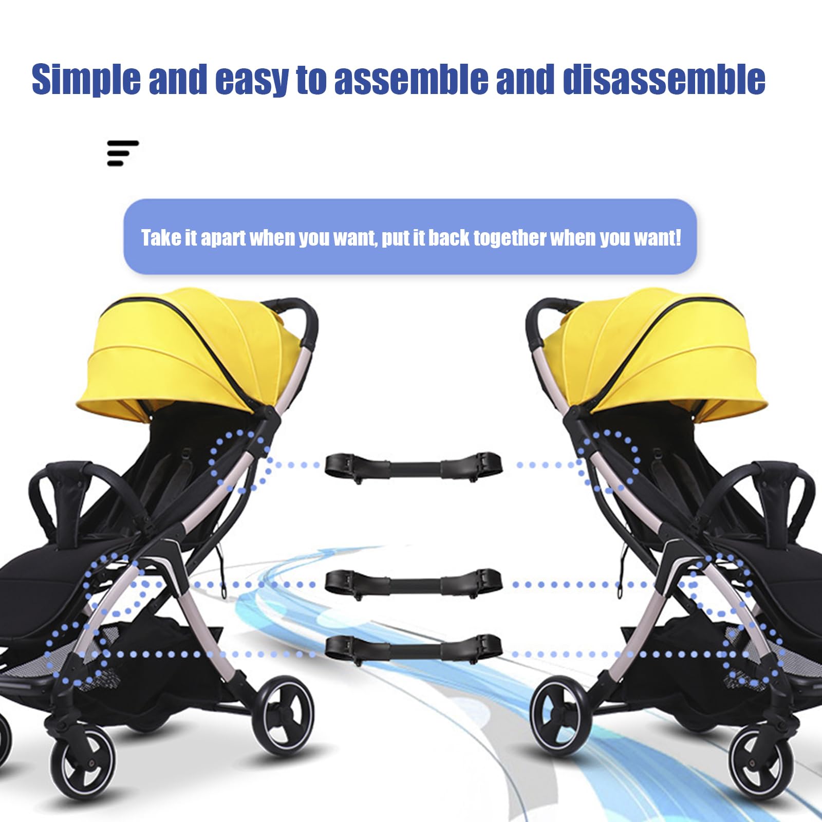 Lot de 3 connecteurs de poussette, double connecteur pour poussette, s'adapte à la plupart des poussettes, deux poussettes en une double prise de poussette