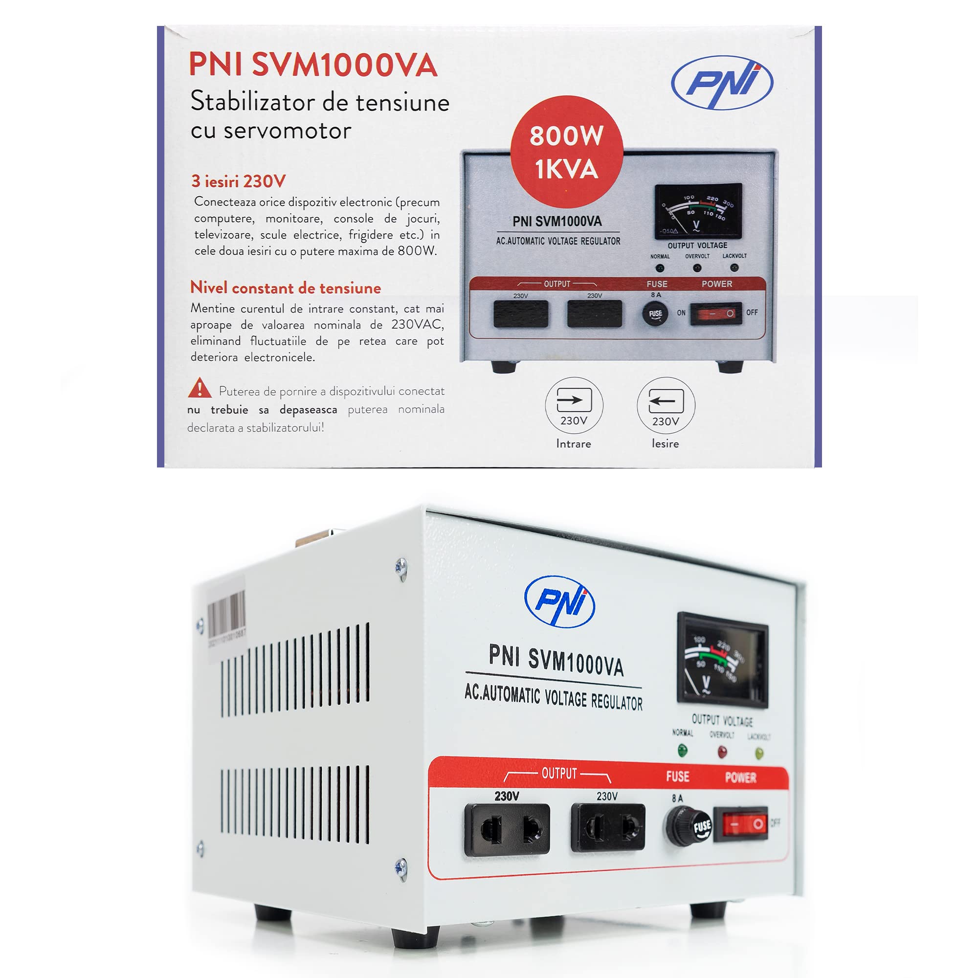 PNI SVM1000VA Spannungsstabilisator Mit Servomotor  Produktbild-Vorschau 2