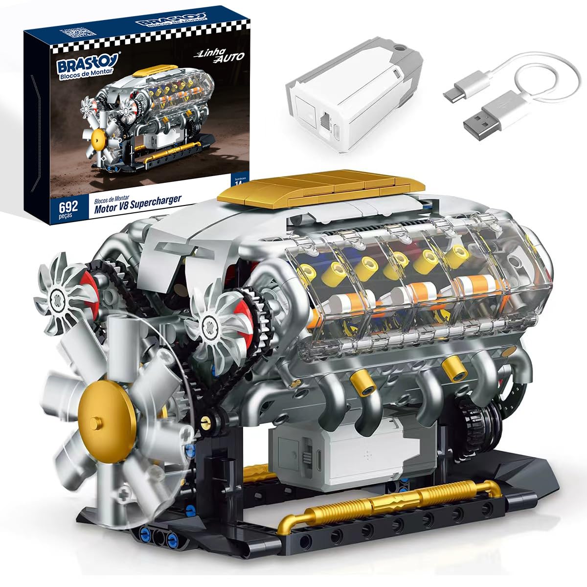 Dimensions of the assembled V8 Engine Model