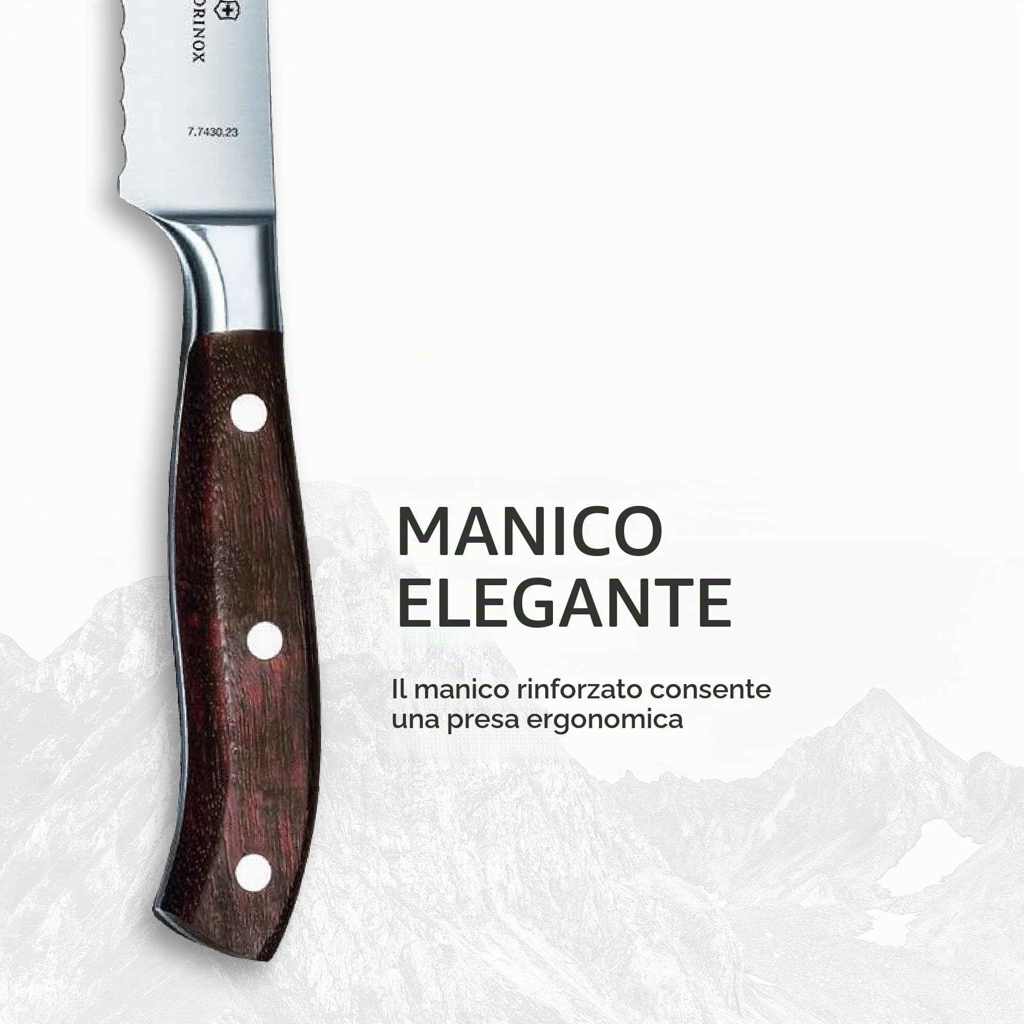 Victorinox Grand Maître, coltello professionale per pane e pasticceria, lama extra-affilata, bordo seghettato, 23 cm, elegante manico in legno, acciaio inossidabile, marrone