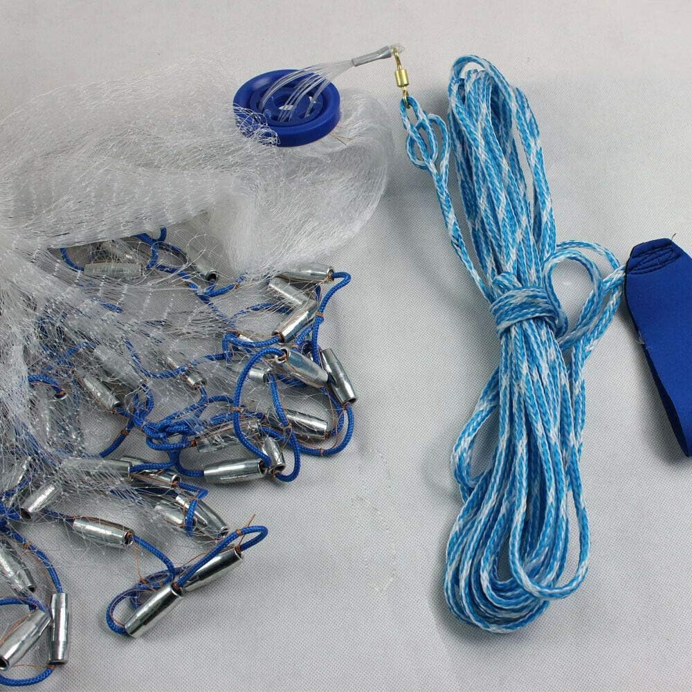 Fishing Net - Copritutto a mano, 3 m e diametro 1,5 cm, rete da lancio per pesca, rete da lancio portatile, rete da pesca, rete da pesca, rete da pesca, rete da pesca