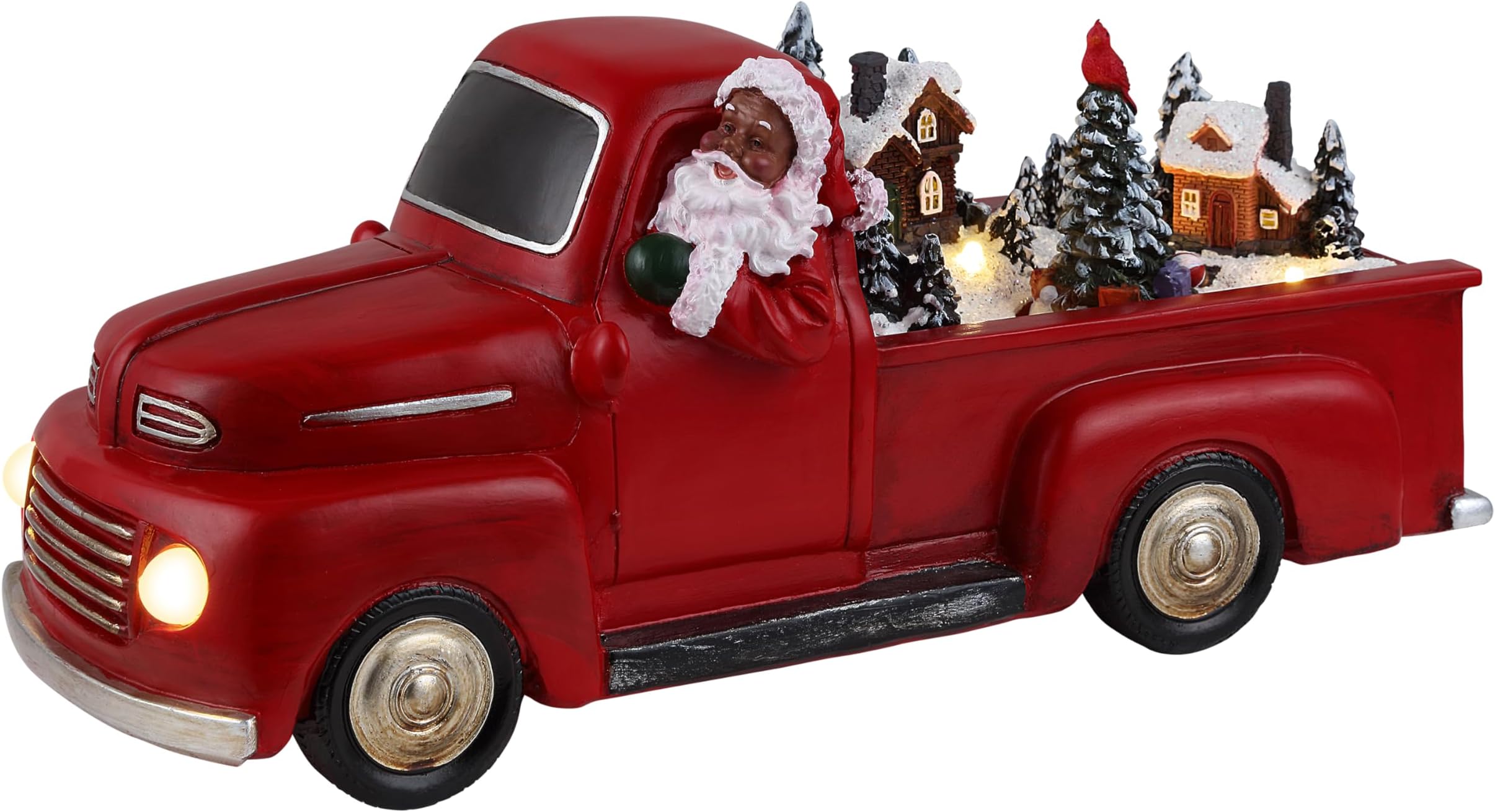 - Mr. Christmas 10.5" Animated Nostalgic Red Truck - Black Santa