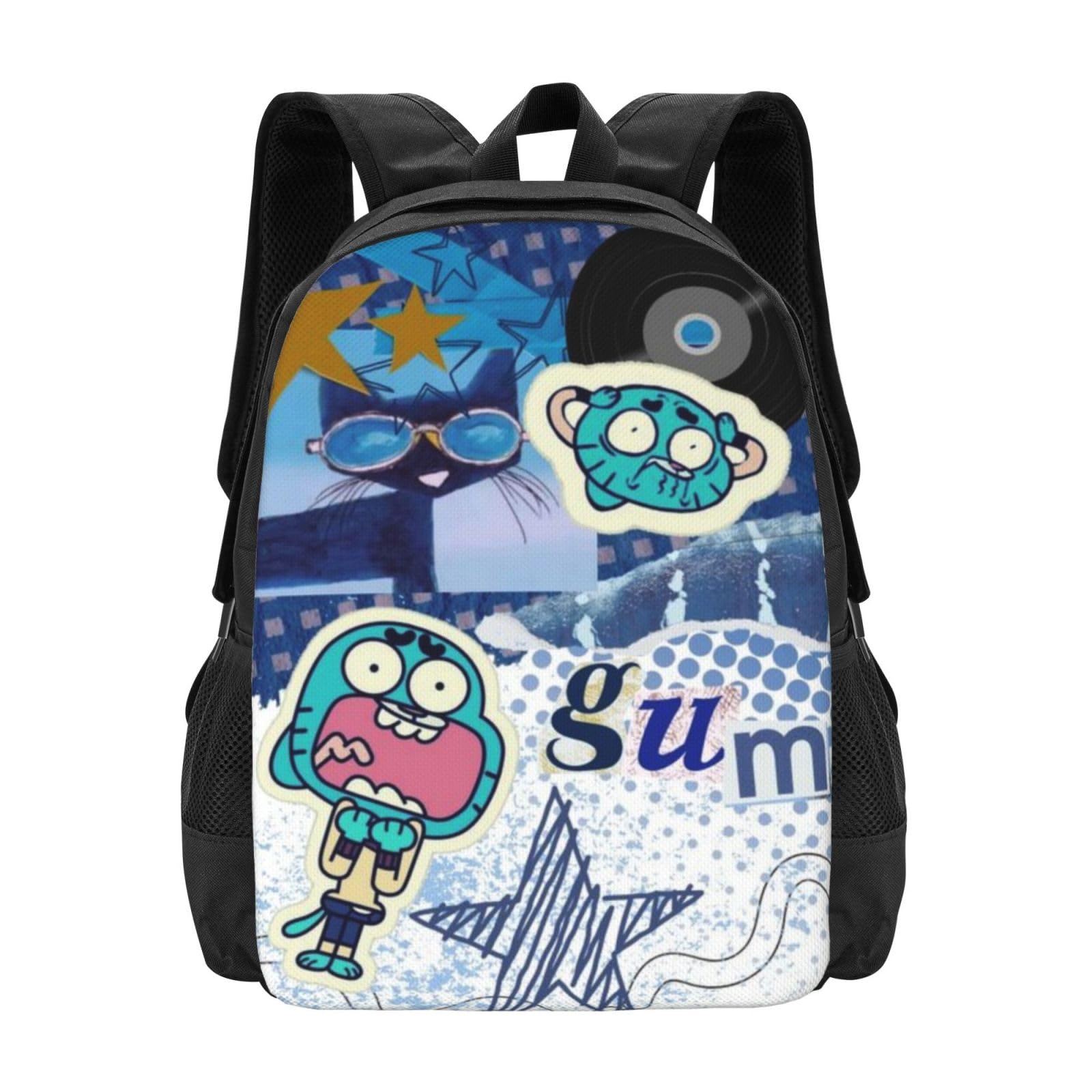 Wcguokj The Amazing Anime World Of Gumball Backpack Cartoon Schoolbag Casual Travel Daypack Lightweight Unisex