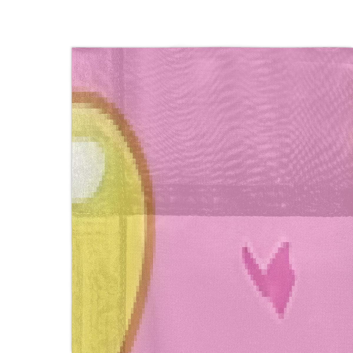 Mexpekil Tende trasparenti rosa giallo cuore amore per soggiorno camera da letto tenda in voile filtrante luce con tasca per asta 213 cm tende lunghe tende privacy tende per finestre set di 2 pannelli