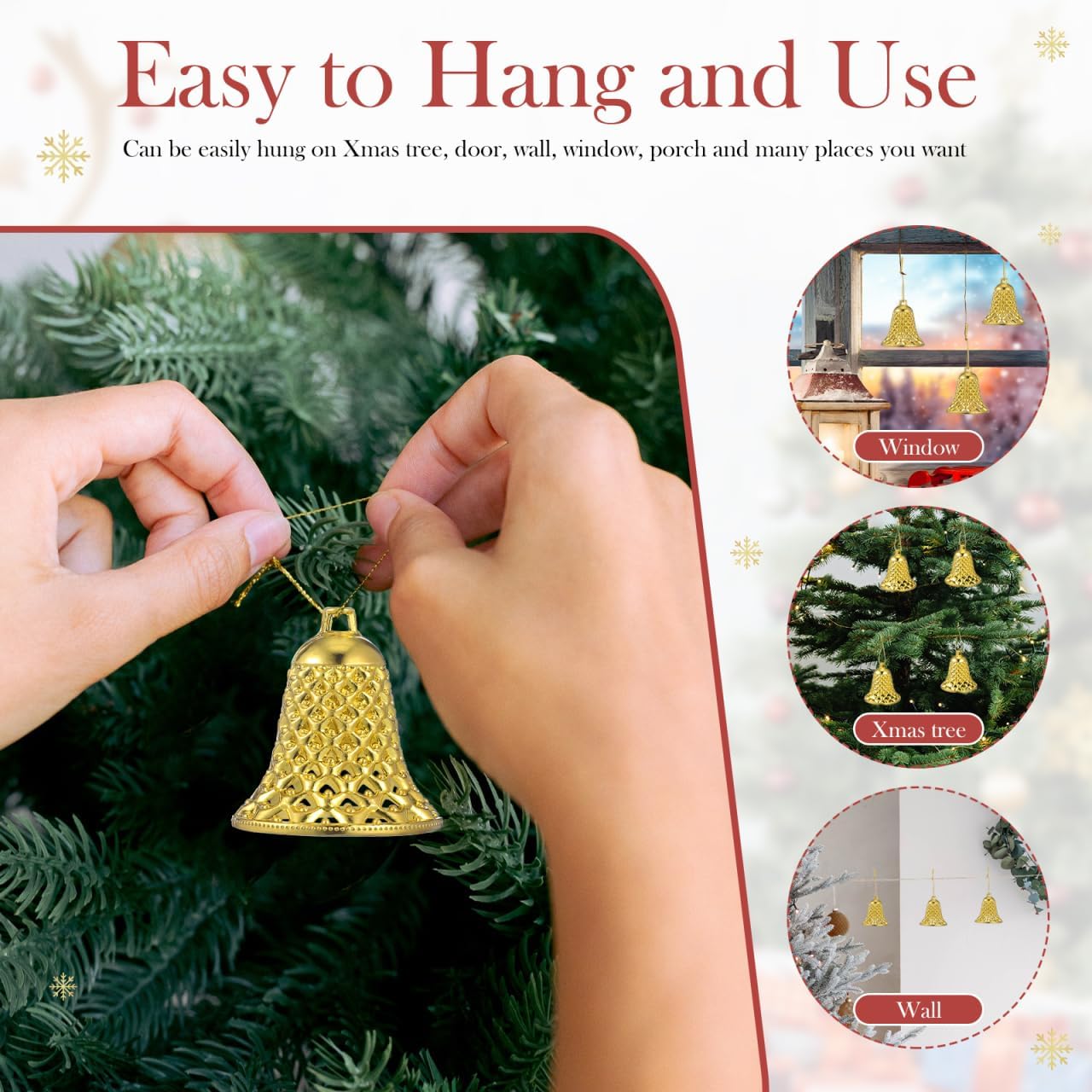 BESTOYARD 12pcs Christmas Hanging Bells Foam Tree Bells