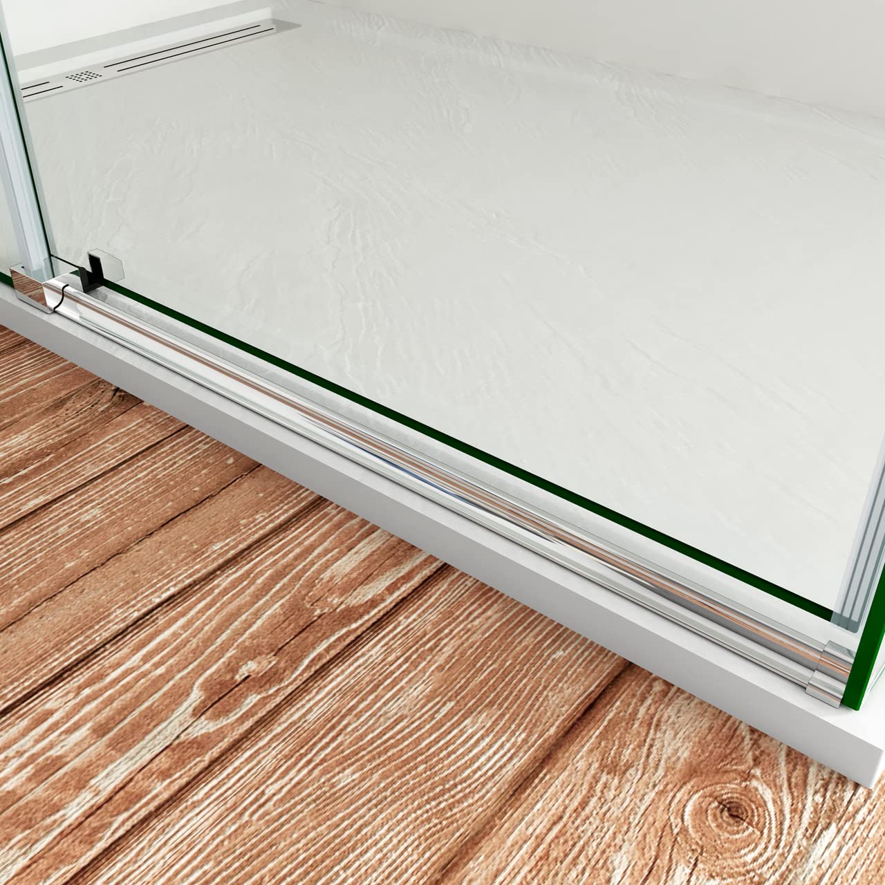 120x70x195 cm Box Doccia Angolare Porta Scorrevole con Parete Laterale Vetro 8 mm Temperato Anticalcare Trasparente Telaio Cromato Lucido