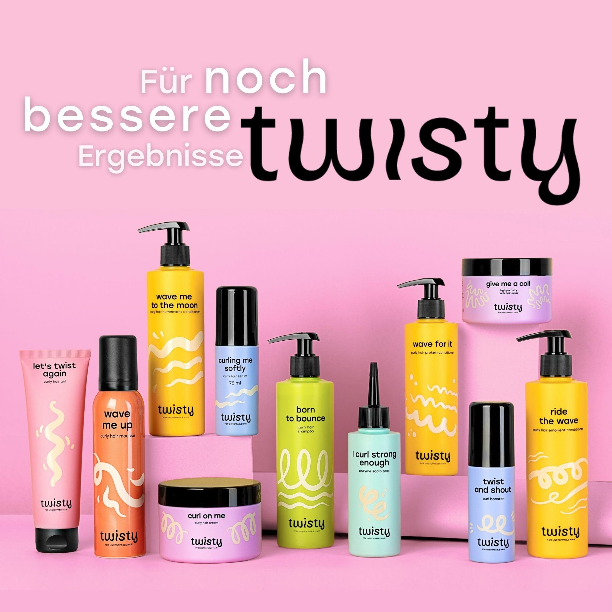 TWISTY Set per capelli ricci: gel, mousse e crema per ricci per definire i ricci, contrastare l'effetto crespo, idratare e garantire una tenuta flessibile e onde naturali