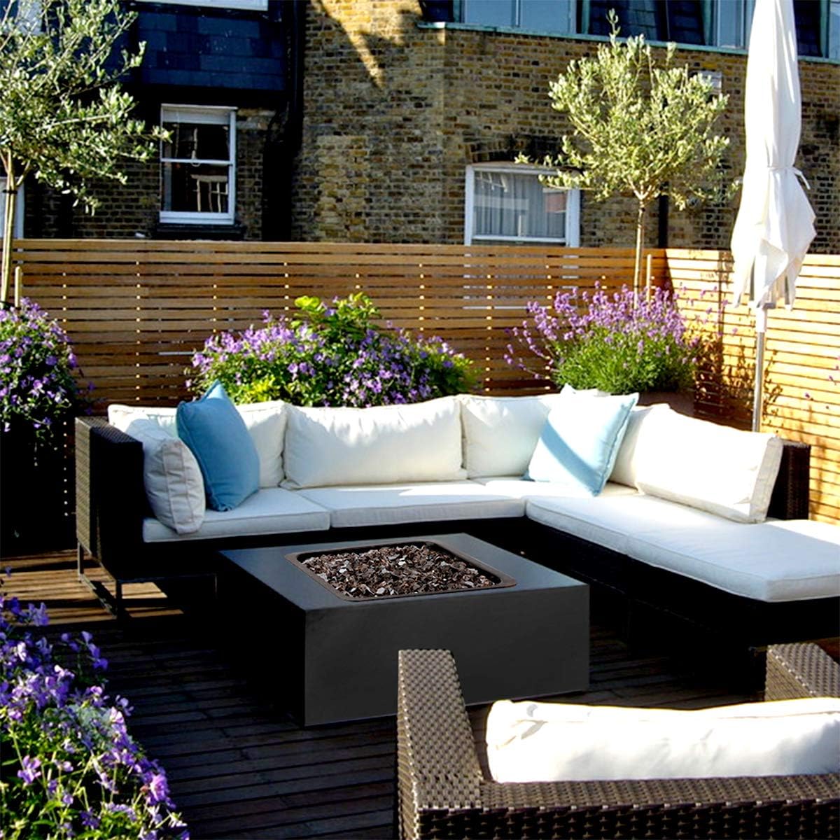 Skyflame High Luster 20-Pound Fire Glass for Fire Pit Fireplace Landscaping, 1/2-Inch Cobalt Blue Reflective and Bronze Reflective