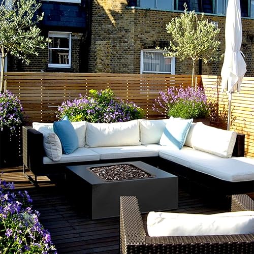 Miniatura 6 de Skyflame Vidrio de fuego de alto brillo de 20 libras para paisajismo de chimeneas, 12 pulgada azul cobalto reflectante y bronce reflectante