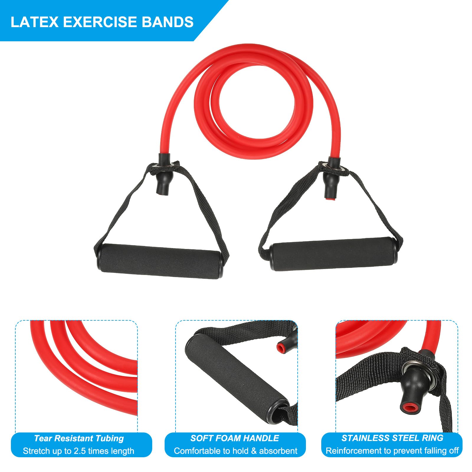 Aazon.co: PATIKIL Resistance Bands Set, 5 Pack 10-15 LBS Stretch - View #9