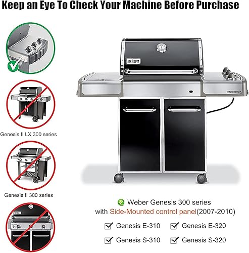 Miniatura 7 de Moriintl Piezas de repuesto para parrilla 7539 7540 barras de sabor de 24.5 pulgadas para Weber Genesis 300 Series, E310, E320, S310 (se adapta a