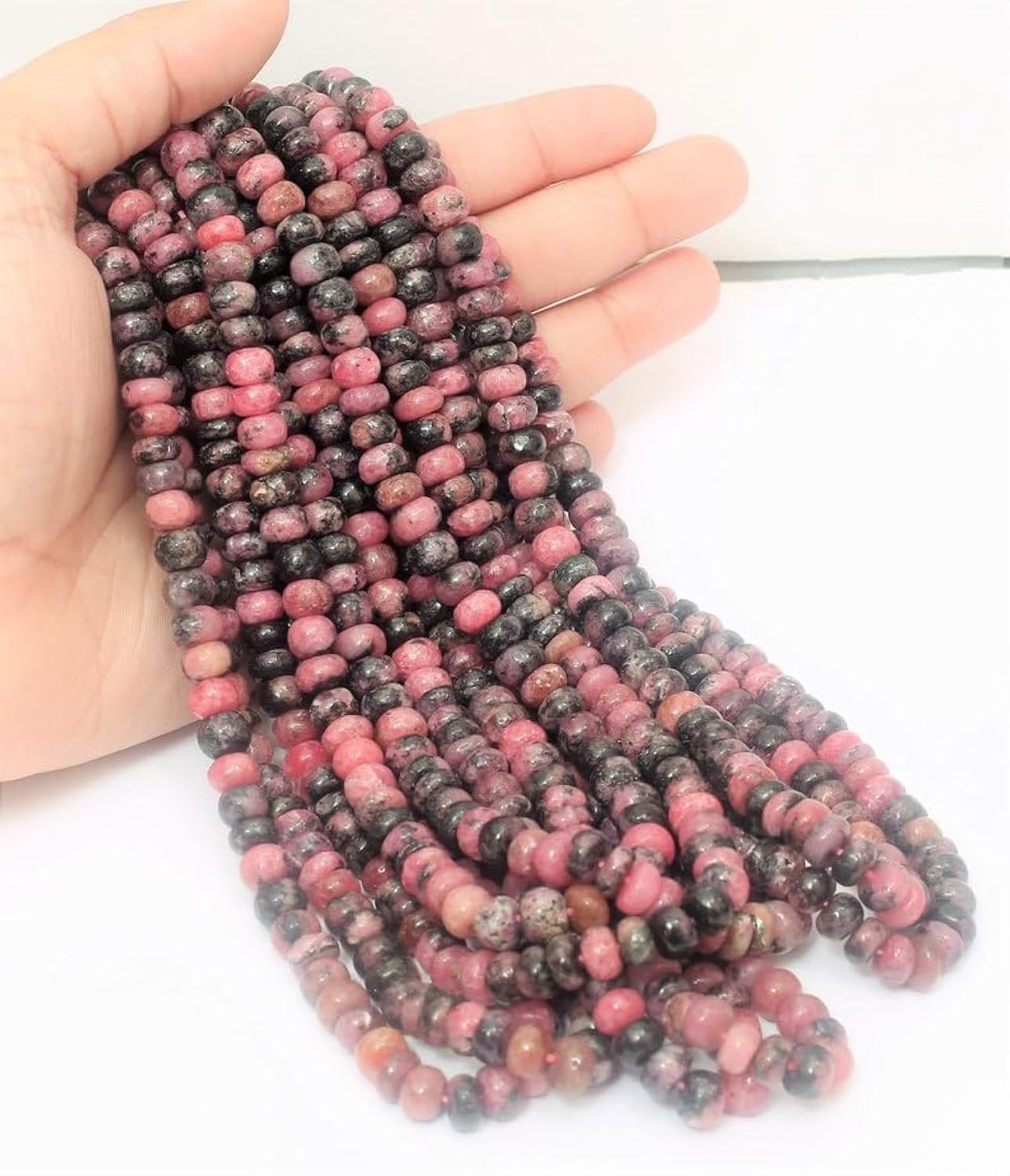 Perles en rhodonite pour fabrication de bijoux personnalisés à offrir en cadeau d'anniversaire