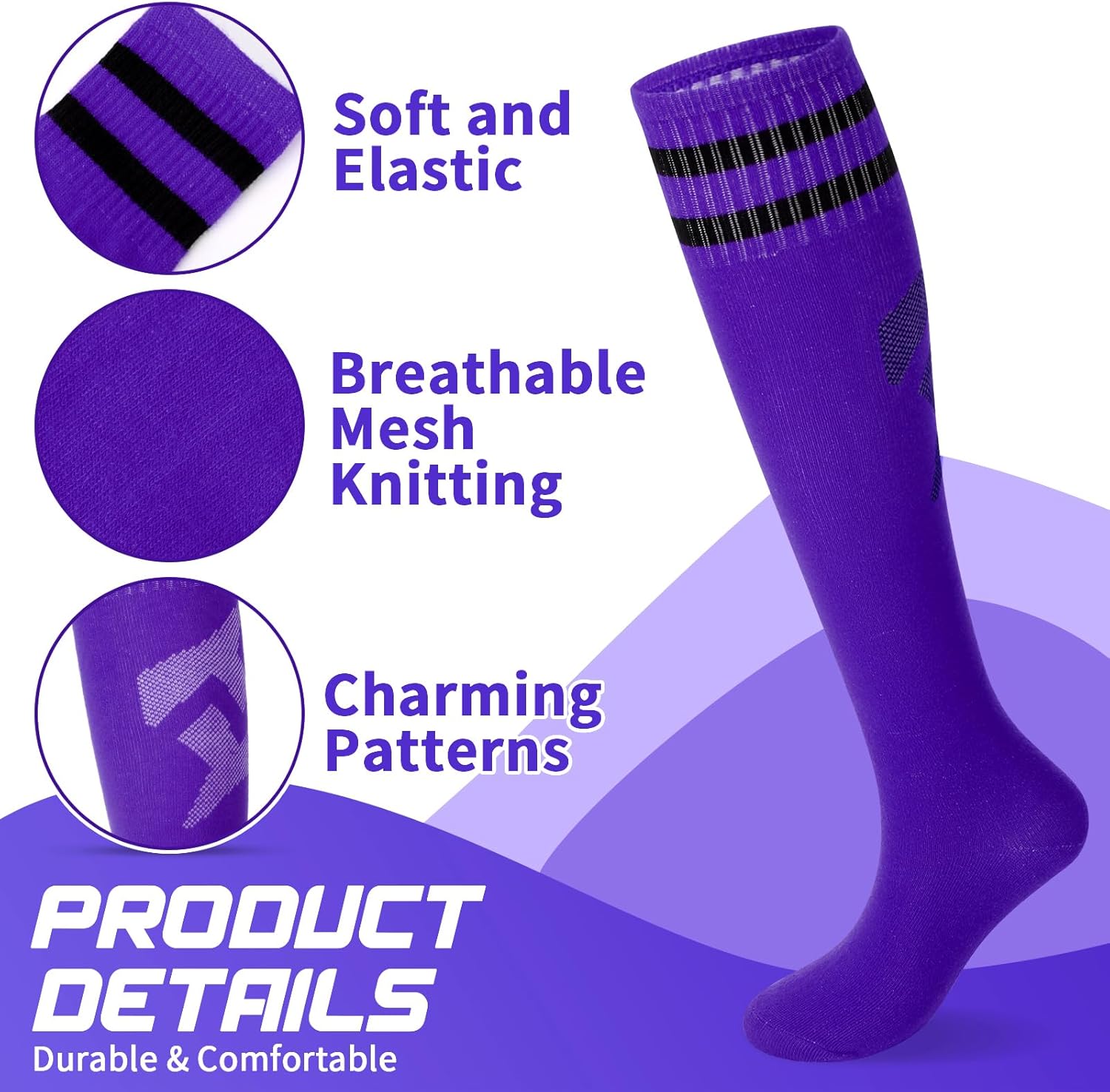 Syhood Soccer Shin Guards and Socks for Toddler Kids Youth, Lightweight Soccer Shin Pads Protective Defender Gear for 3-5, 5-10, 10-15 Years Old Children Teen Boys Girls Sports Game - Image 4