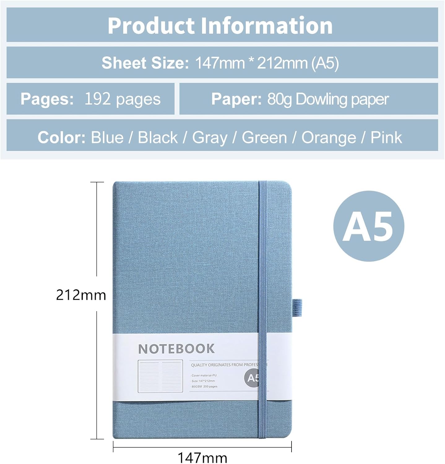 Vebermo Personalized Notebook Customize Your Name/Logo/Text 10/20/50/100/200 Pack Journals for Writing College Lined A5 Notebooks Bulk, Daily Journal Note Book for School, Office, Lawyers