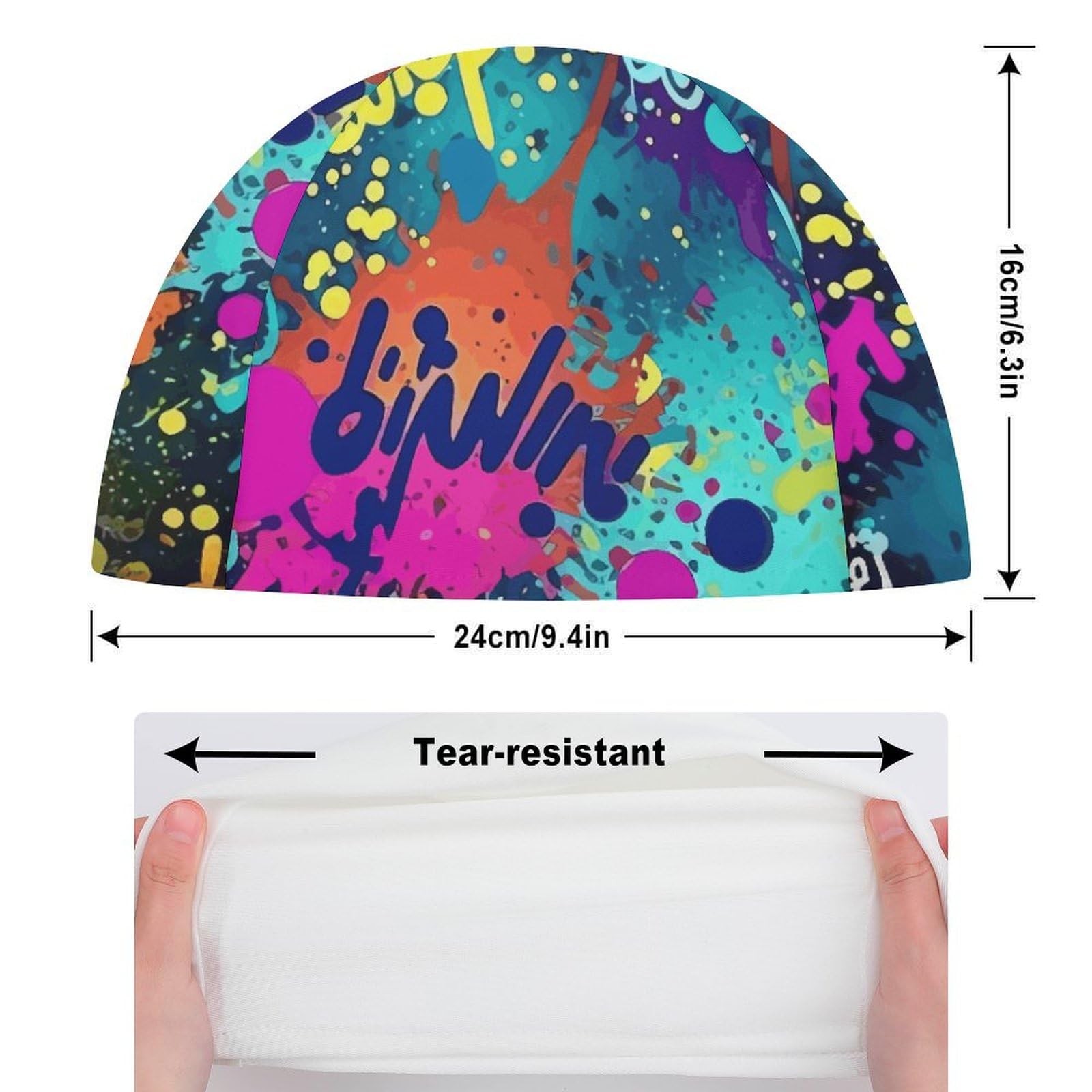 Colorful Spray Pattern Swim Cap Comfortable Bathing Cap Elasticity Swimming Hat for Long and Short Hair