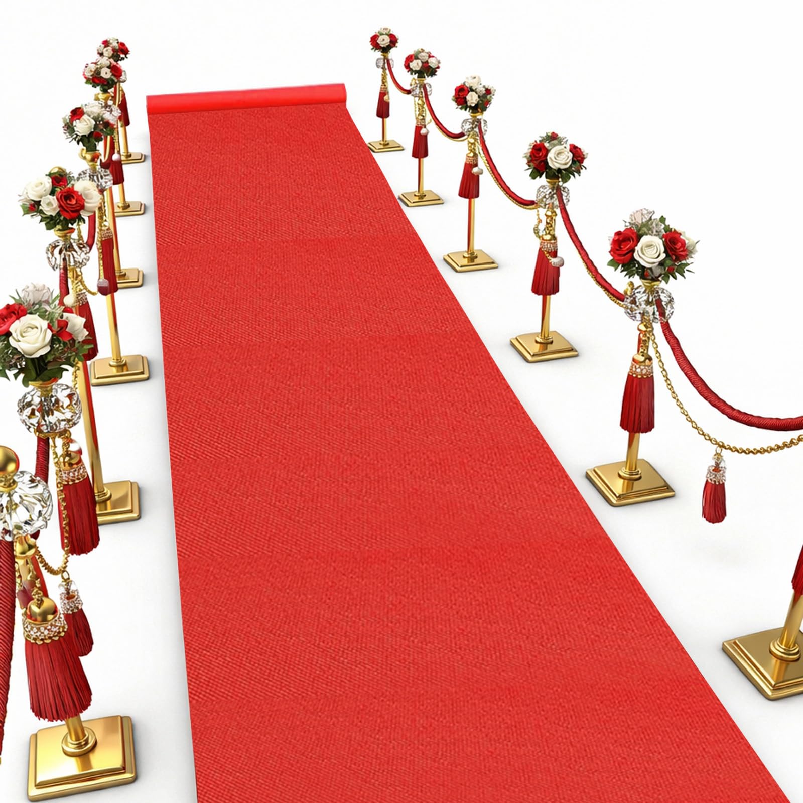 Tappeto passatoia rosso, 1 x 5 m, tappeto per feste, eventi, tappeto rosso antiscivolo, per matrimonio, Natale, Ringraziamento, accessorio per esterni, matrimoni, feste, corridoio