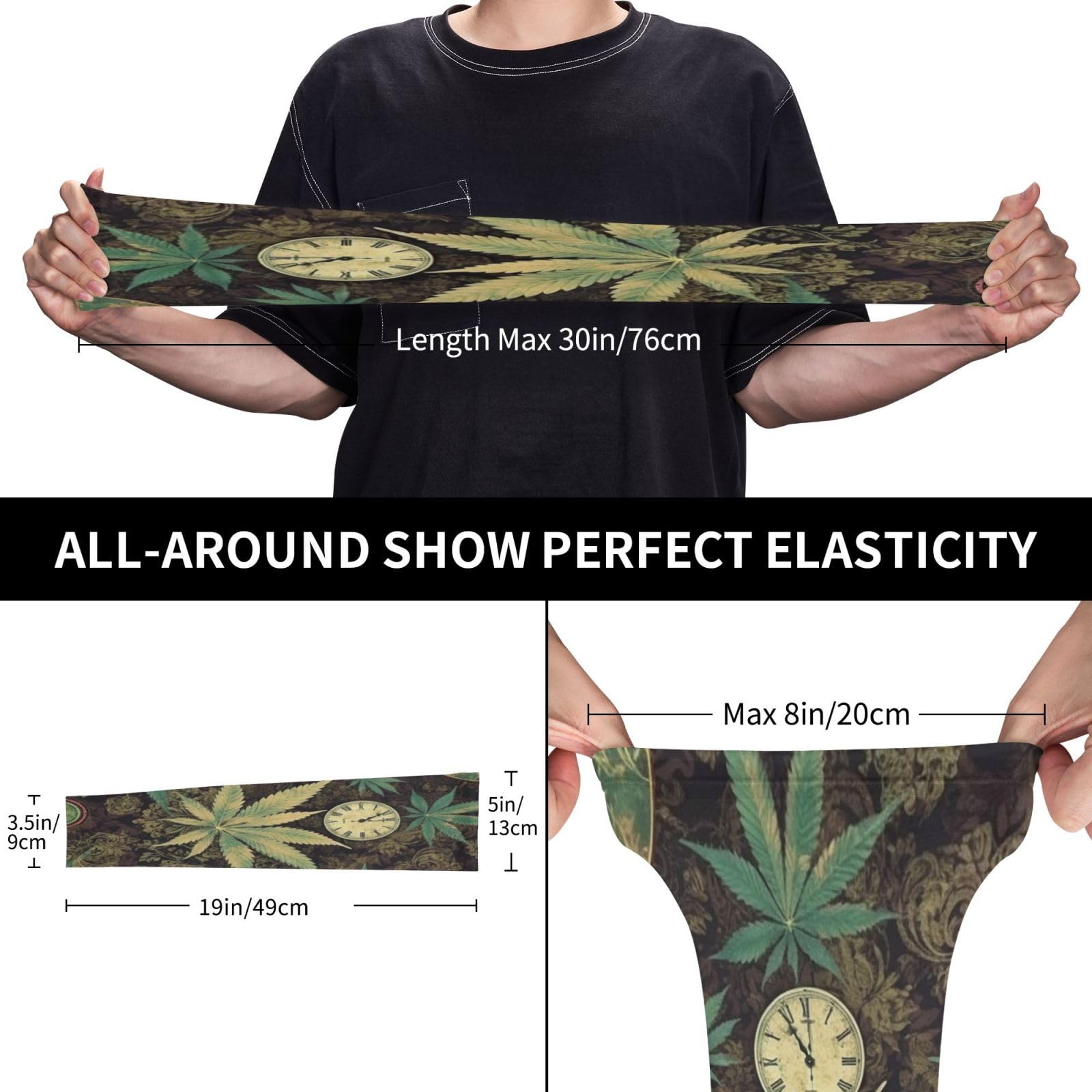 VTCTOASY Arm Sleeves for Men Women UV Sun Protection Sleeves A Puff in Time Weed Marijuana Arm Sleeve Cooling Tattoo Cover