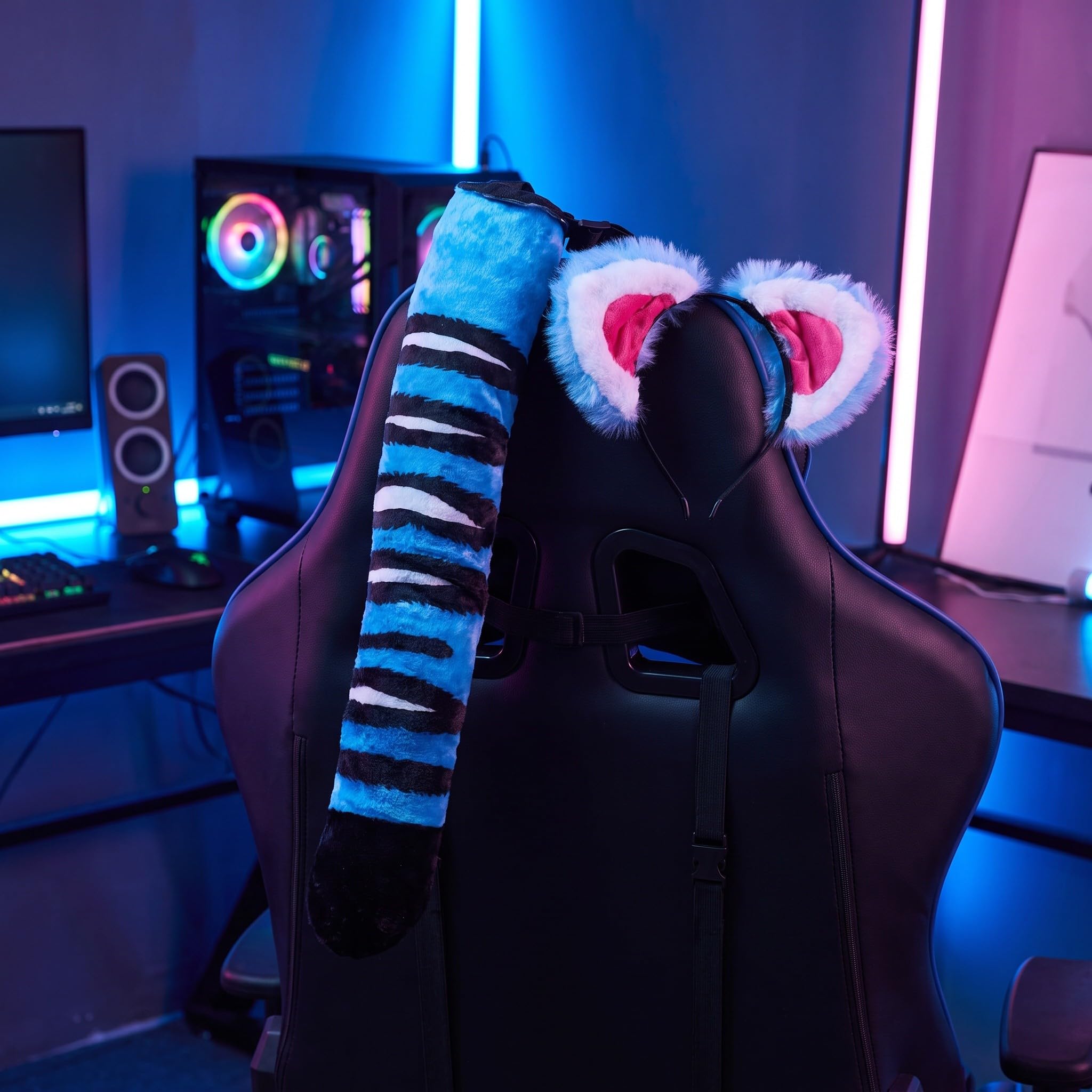 Veemoon 2 piezas de diadema y de tigre, tocado de peluche para disfraz de