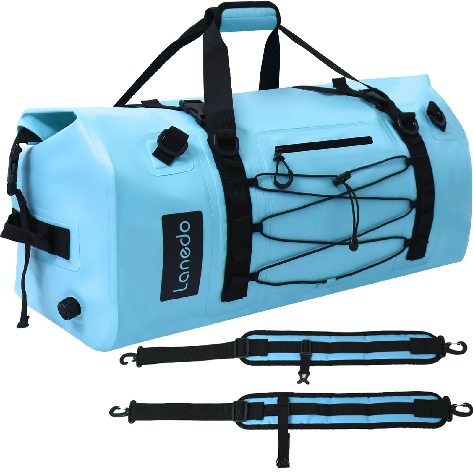 80L Waterproof Duffle Travel Bag, Durable Straps & Handles, for Kayaking, Paddleboarding, Boating, Rafting, Fishing, Camping (blue)