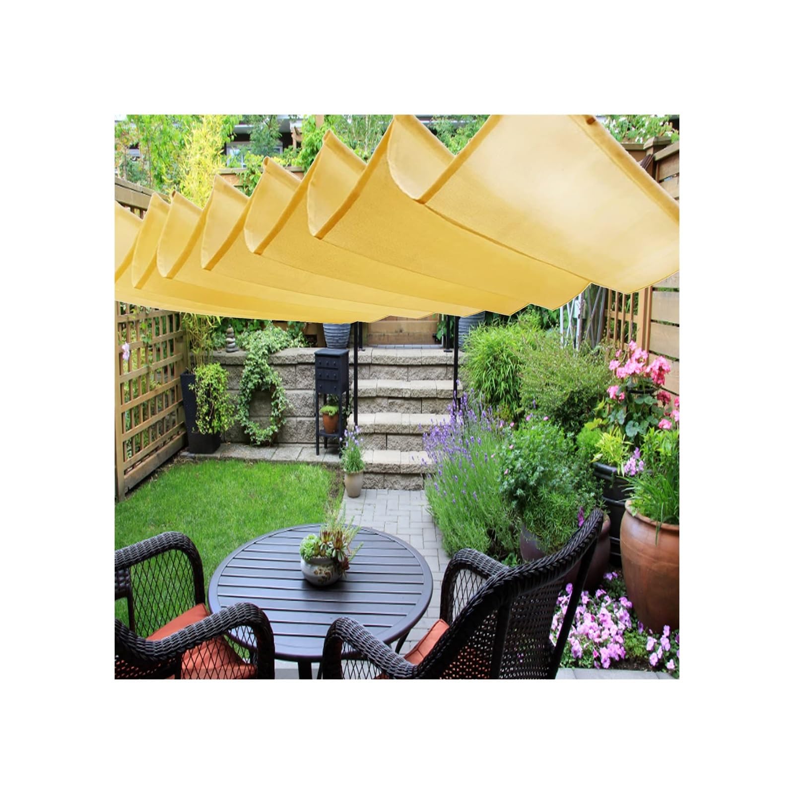KLGFBDC Retractable U-Shaped Awning - Telescopic Outdoor Sunshade Canopy for Gardens Patios & Decks - 1.5m (4.92ft) Shade Cover Weather-Resistant Pergola Shelter