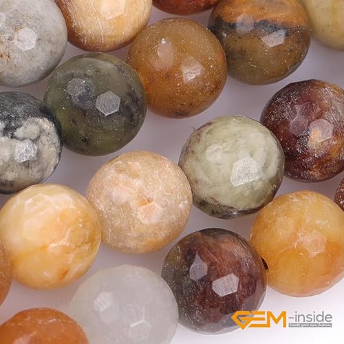 Miniatura 184 de GEM-Inside Red Orange Carnelian Gemstone Loose Beads Natural Energy Power Beads for Jewelry Making Round Faceted 8mm 15