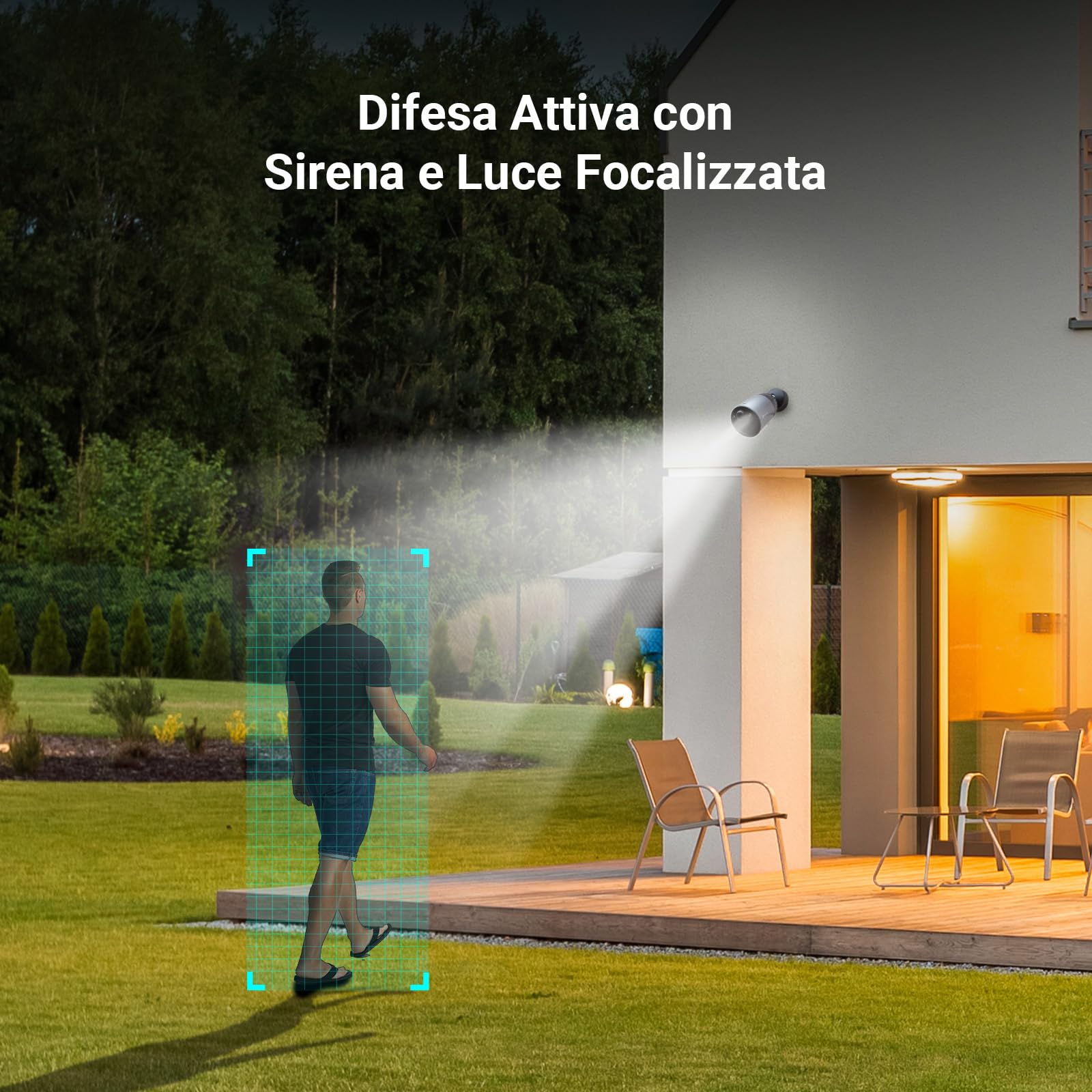 EZVIZ Telecamera wifi esterno batteria 2k, 100% senza fili, 270 Giorni di durata della batteria, impermeabilità IP66, Visione notturna a colori, Alexa, Rilevamento di Persone, Modello BC1C 4MP