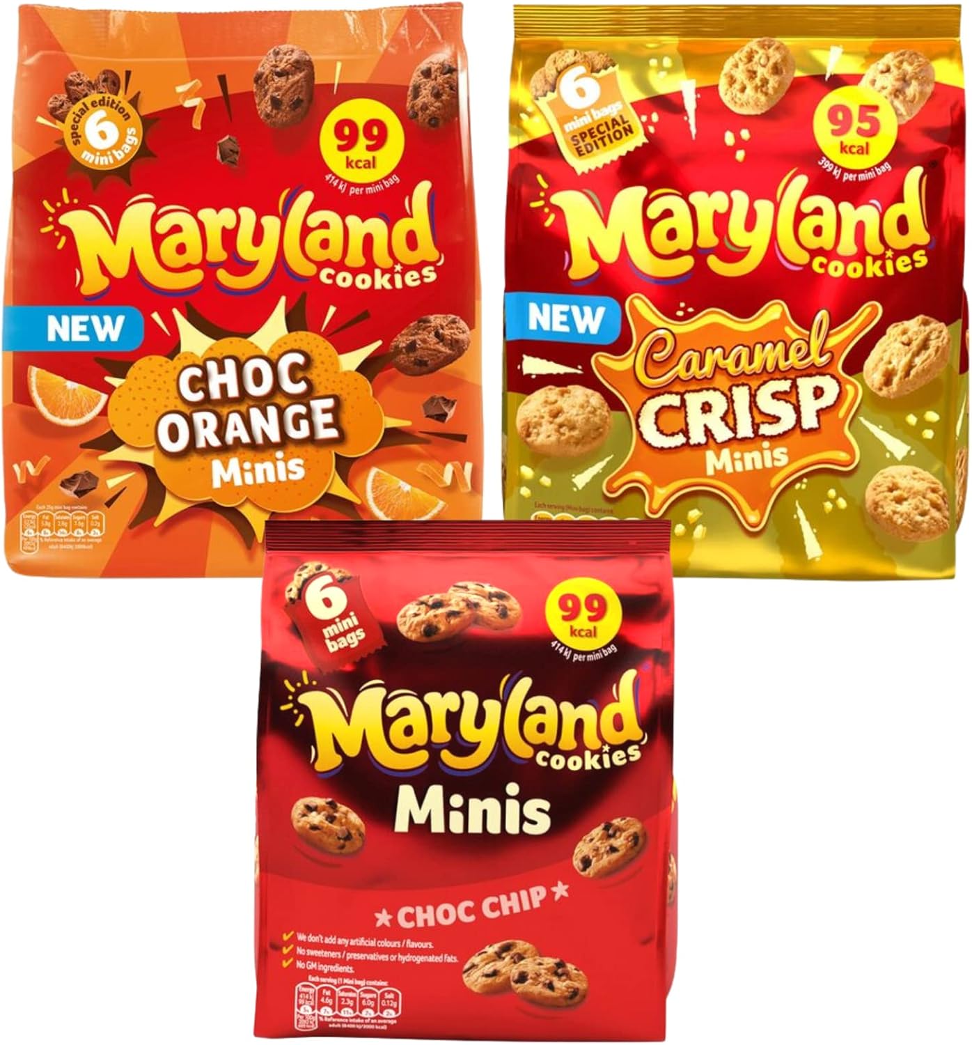 Maryland Cookies Chocolate Chip Minis, Maryland Caramel Crisp Mini