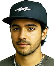 Supervek OG Thunder Black Snapback Cap - Premium Flat Visor Cap for Men & Women - Hip Hop Style Snapback Caps - 100% Cotton Comfort Hat - Ideal for Hiphop Streetwear & Travel