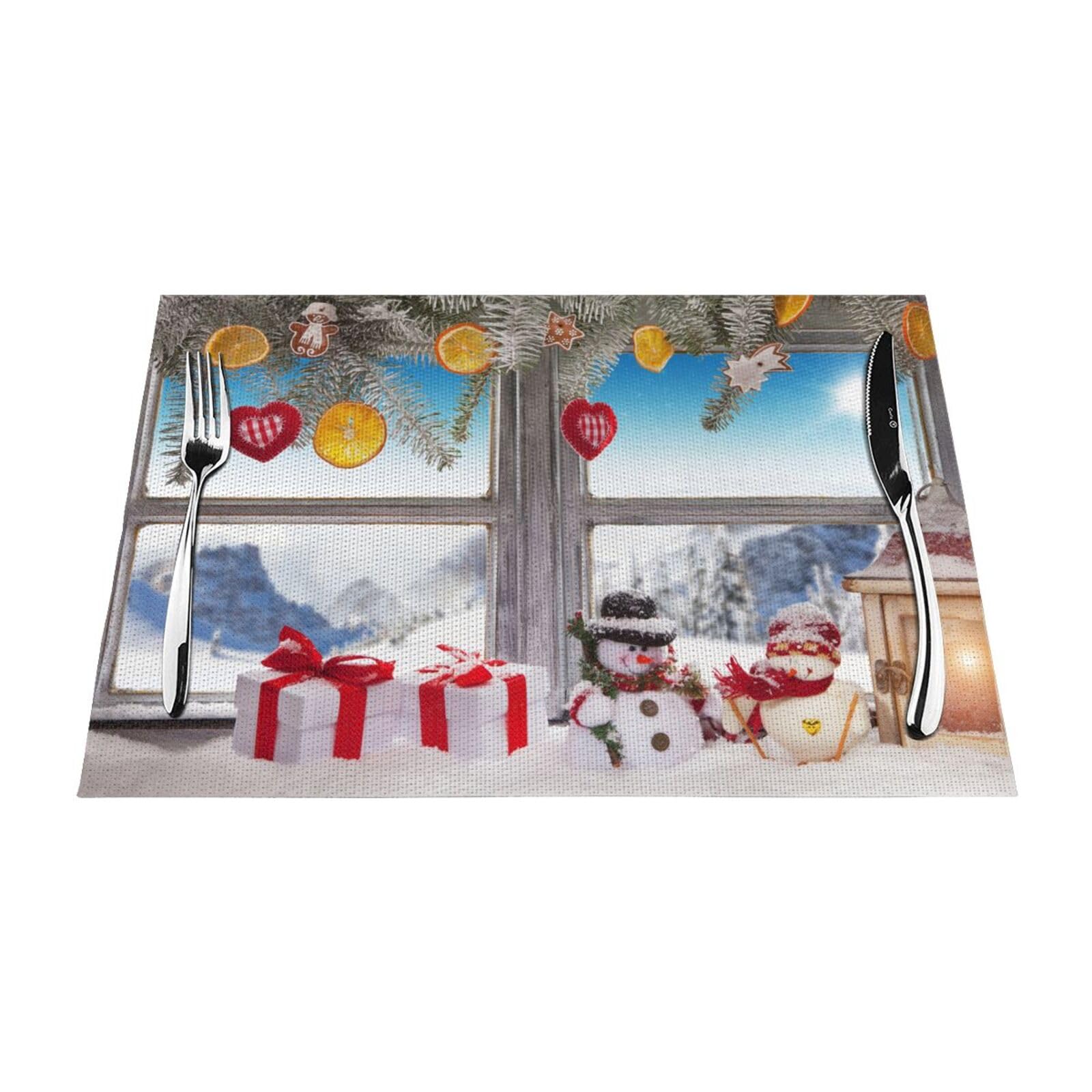 Sets de table de cuisine tissés de Noël lavables antidérapants 30,5 x 45,7 cm