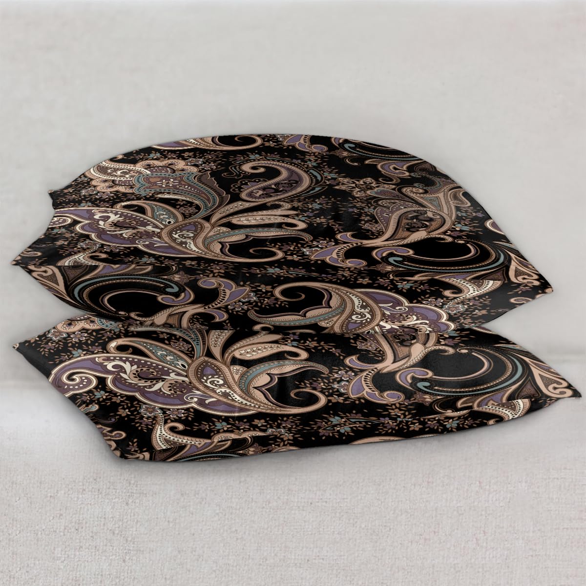 Confezione da 2 federe in raso con motivo cachemire per capelli e pelle, con chiusura a busta, super morbide, resistenti alle pieghe, resistenti alle macchie, setose, 50,8 x 101,6 cm