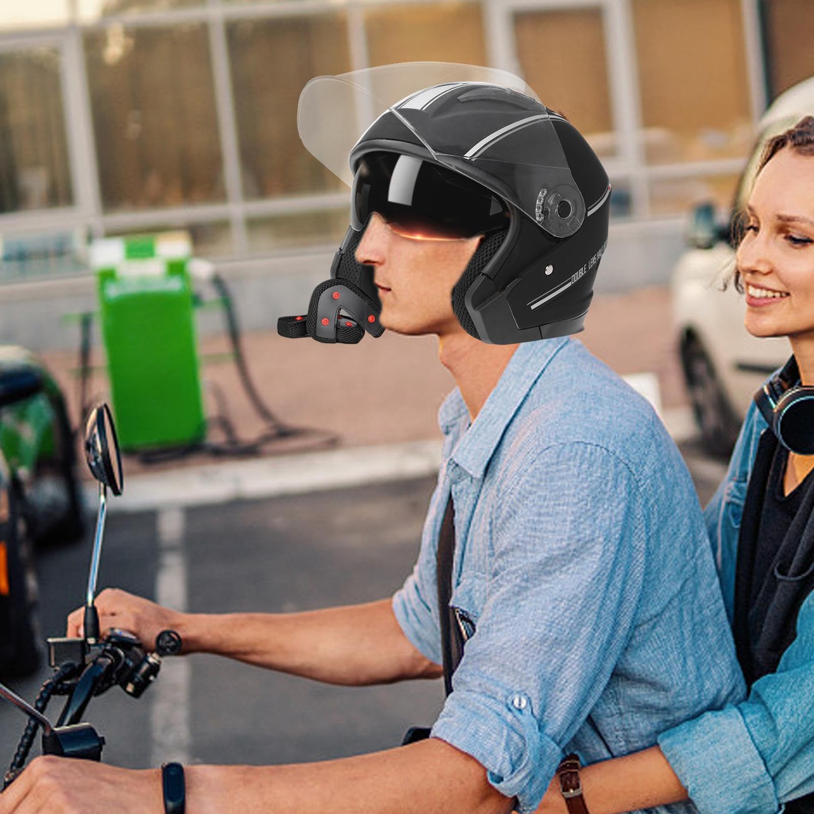 Caschi da moto | Caschi a doppia visiera Dot Caschi da equitazione - Comodi accessori per caschi da ciclismo su strada di montagna per uomini e donne adulti Rianpesn
