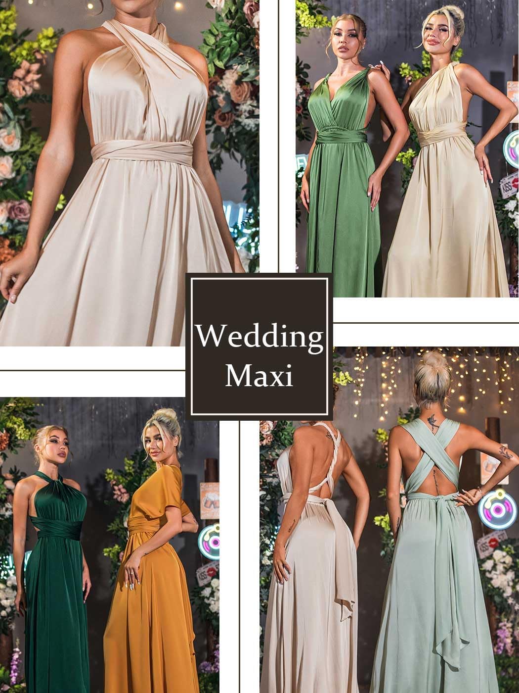 GORAIS Women Infinity Dress for Bridesmaid Long Evening Maxi Wrap Dresses Convertible Prom Wedding Gown - Image 6