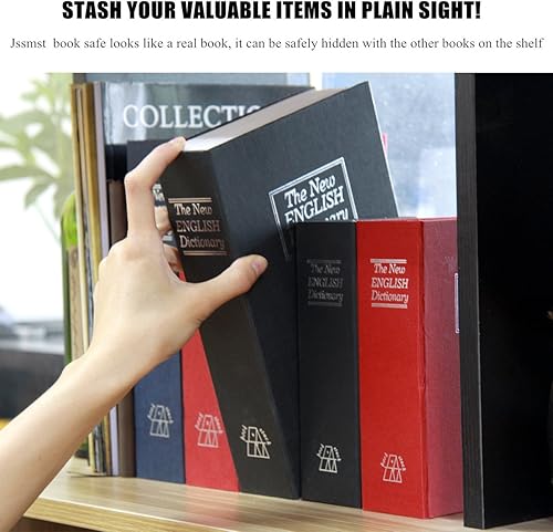 Miniatura 5 de Jssmst SM-BS04  Caja fuerte de metal para el hogar con cerradura de combinación en forma de libro como distracción 2017 negro tamaño pequeñogrande