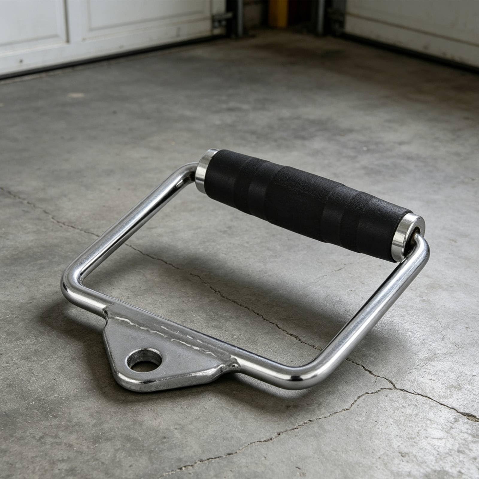 Maniglia a D per Cavi Palestra Manubrio Impugnatura Tricipiti Bicipiti Schiena Acciaio Cromato Antiscivolo Ergonomica Adatta per Allenamento, Manico In Gomma A D