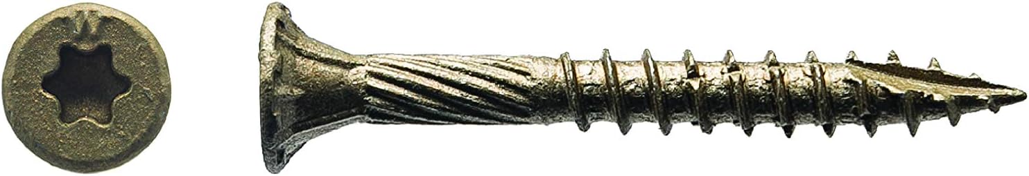 Big Timber 1BTX9112 Wood Screws 9x1-1/2 Inch T-25-Drive Bit Bronze Star Flat Head (140 Per Box)