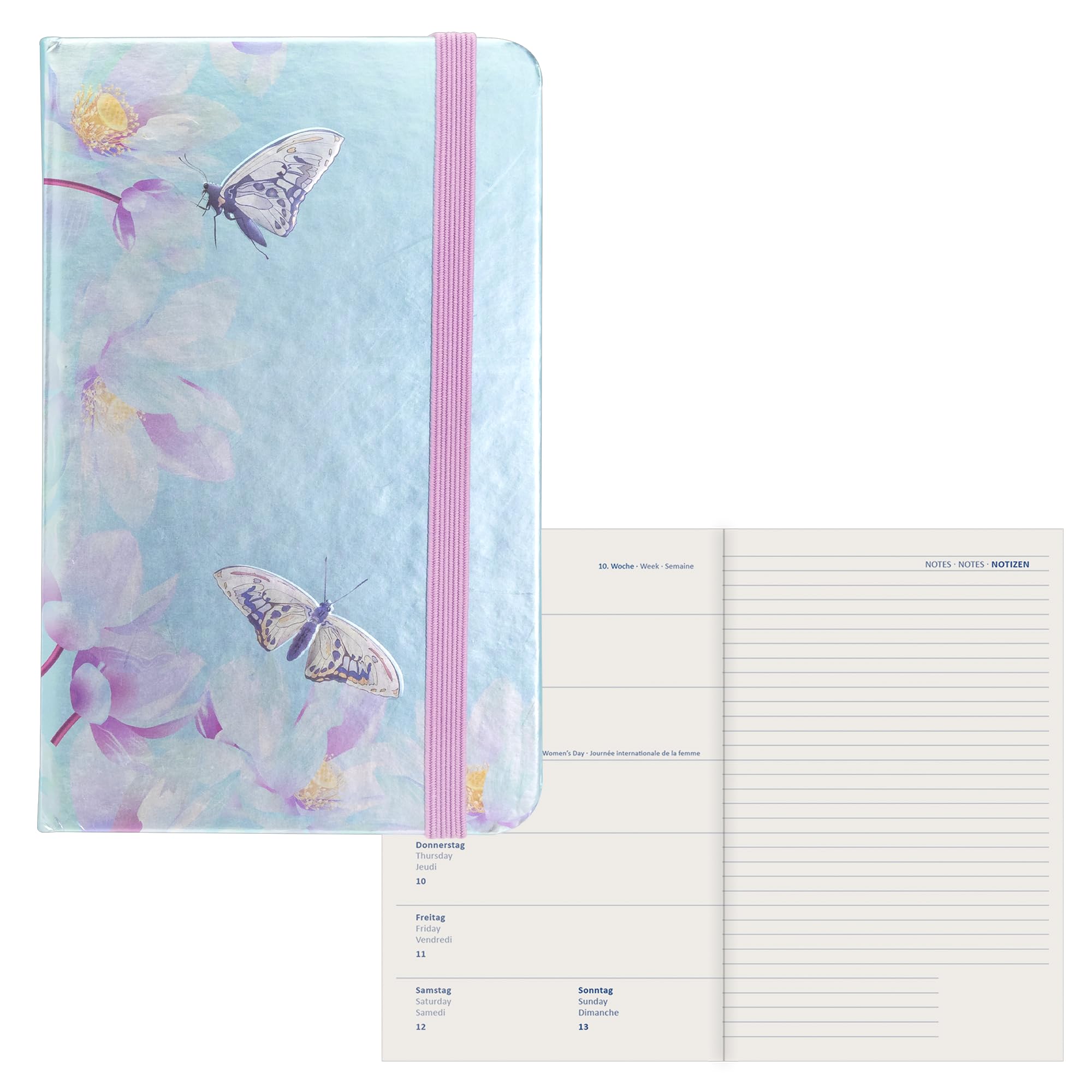 Idena 11067 Diary 2024, 90 x 140 mm, Butterfly, 176 Pages, 1 Week on 1 Page, Agenda, Weekly Planner