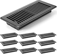 Vista 17 de 2 piezas de cubiertas de ventilación de piso de 4 x 10 pulgadas, registro de piso resistente, cubiertas de ventilación de calor de metal con acabado