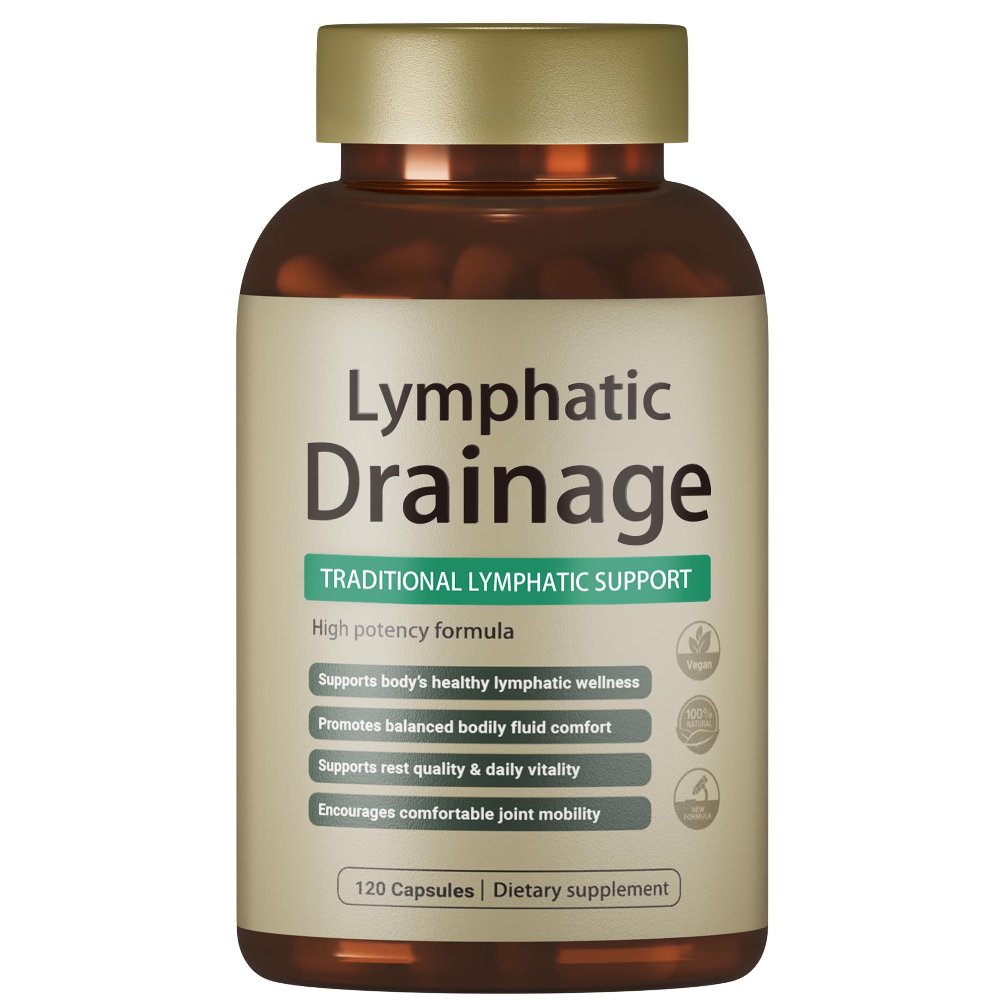 Lymphatic Drainage Capsules, 120 Capsules, 2 Month Supply | Dandelion Extract, Cleavers Extract, Supports Cellulite Reduction, Supports Immune Health