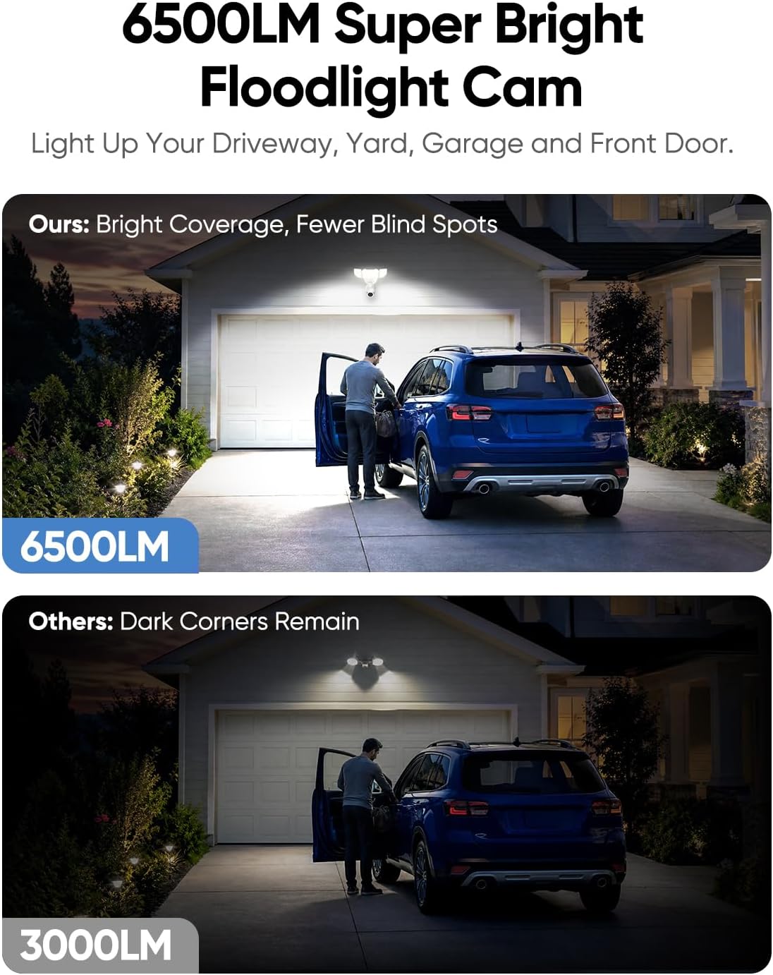 Floodlight Camera Hardwired 6500LM, 2K+ UHD Outdoor Security Camera, 360° Pan & Tilt View, AI Detection & Tracking, 24/7 Recording, Color Night Vision, 5GHz/2.4GHz WiFi, Compatible with Alexa 6 71wWsdJCAdL. AC SL1500