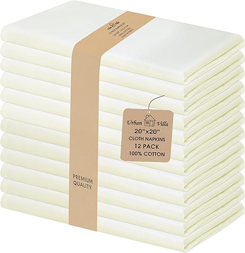 Miniatura 36 de Urban Villa - Juego de 12 servilletas de tela de 50 x 50 centímetros 100% algodón, servilletas lavables, duraderas, reutilizables y absorbentes