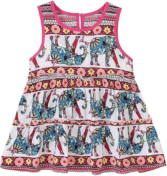 Yoveme ropa de bebé bohemia corta sin mangas de flores princesa floral