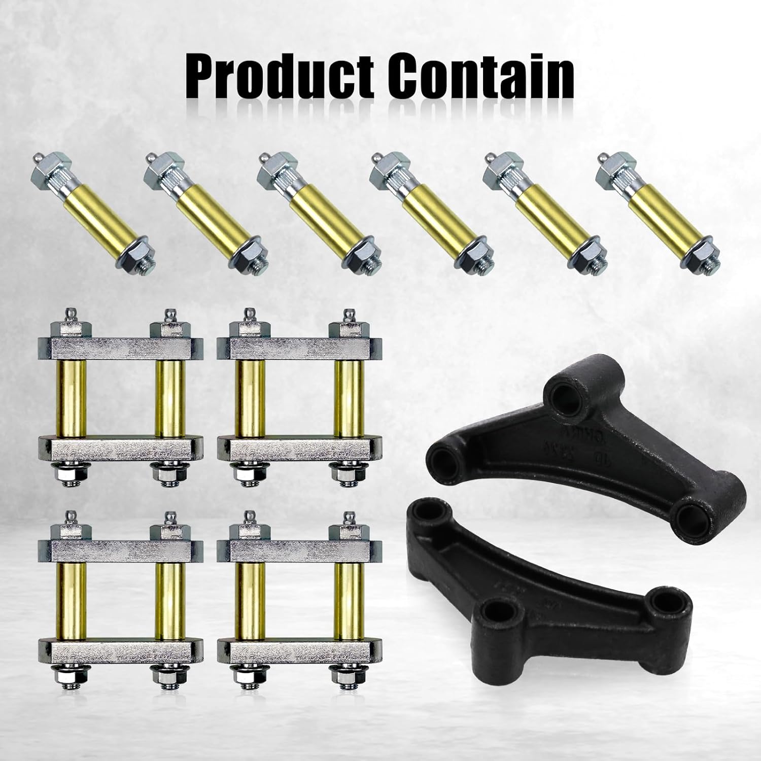 Sporacingrts Heavy Duty Shackle Upgrade Kit with 2Pcs Trailer Leaf Spring Equalizers EQ-104 Compatible with 33" Wheelbase Compatible with CRE3000 Stock and Equaflex Trailer Shackle kit