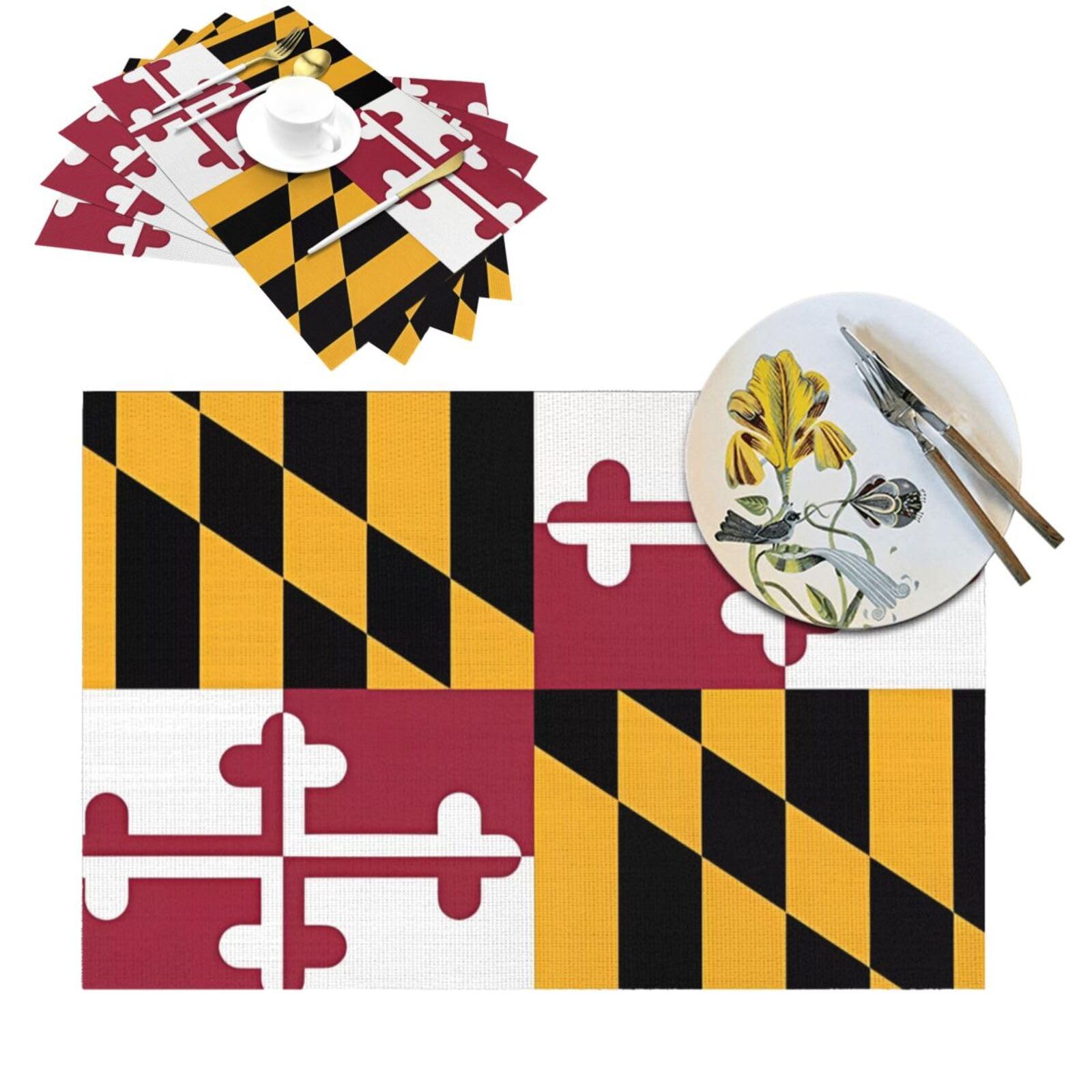 Sets de table Maryland en PVC thermorésistant pour cuisine et salle à manger - Lot de 4