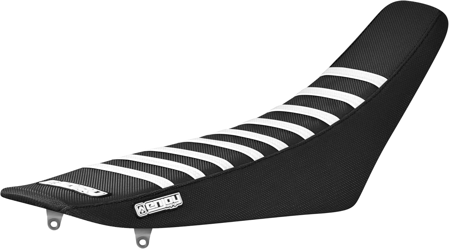 Enjoy Mfg Seat Cover - Compatible Fit for 2002-2004 Honda CRF 450R CRF450R 450 R #58 (All Black with White Ribs)